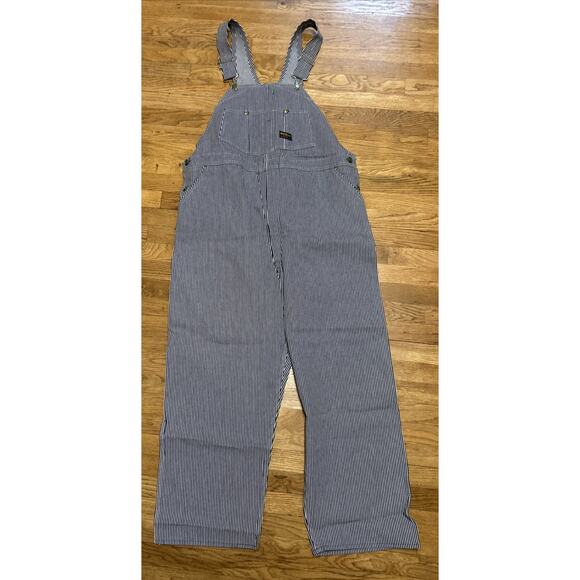 Mens Vtg OSH KOSH B’GOSH Vestbak Railroad Stripe Union Made Overalls 46x29 * - Picture 8 of 9